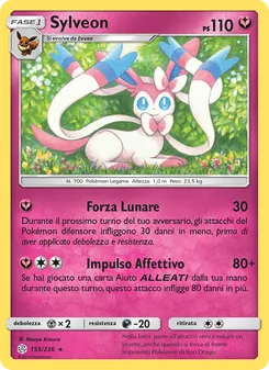 Carta Sylveon dell'espansione Eclissi Cosmica, numero 155/236