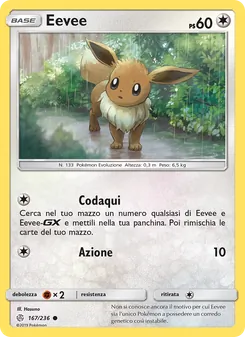 Carta Eevee dell'espansione Eclissi Cosmica, numero 167/236