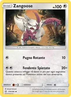 Carta Zangoose dell'espansione Eclissi Cosmica, numero 173/236