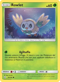 Carta Rowlet dell'espansione Eclissi Cosmica, numero 18/236