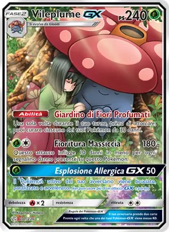 Carta Vileplume GX dell'espansione Eclissi Cosmica, numero 211/236