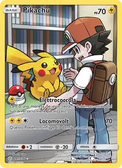 Carta Pikachu dell'espansione Eclissi Cosmica, numero 241/236