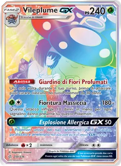 Carta Vileplume GX dell'espansione Eclissi Cosmica, numero 250/236