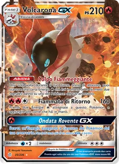 Carta Volcarona GX dell'espansione Eclissi Cosmica, numero 35/236