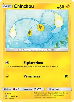 Carta Chinchou dell'espansione Eclissi Cosmica, numero 71/236
