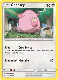 Carta Chansey dell'espansione Guardiani Nascenti, numero 101/145