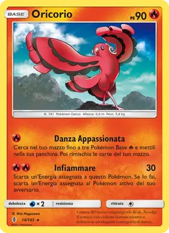 Carta Oricorio dell'espansione Guardiani Nascenti, numero 14/145