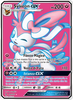Carta Sylveon GX dell'espansione Guardiani Nascenti, numero 140/145