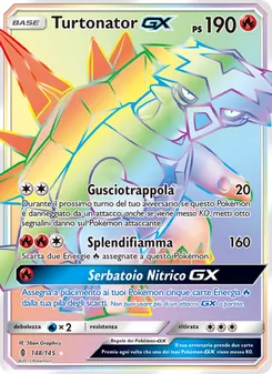Carta Turtonator GX dell'espansione Guardiani Nascenti, numero 148/145