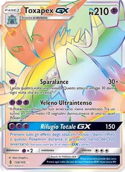 Carta Toxapex GX dell'espansione Guardiani Nascenti, numero 154/145