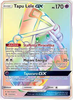 Carta Tapu Lele GX dell'espansione Guardiani Nascenti, numero 155/145