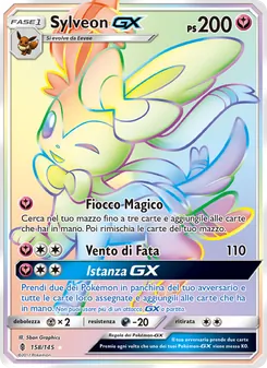 Carta Sylveon GX dell'espansione Guardiani Nascenti, numero 158/145