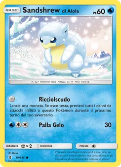 Carta Sandshrew di Alola dell'espansione Guardiani Nascenti, numero 19/145