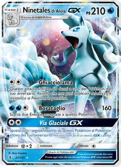 Carta Ninetales di Alola GX dell'espansione Guardiani Nascenti, numero 22/145