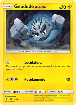 Carta Geodude di Alola dell'espansione Guardiani Nascenti, numero 40/145