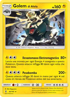 Carta Golem di Alola dell'espansione Guardiani Nascenti, numero 42/145