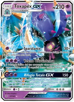Carta Toxapex GX dell'espansione Guardiani Nascenti, numero 57/145