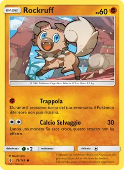 Carta Rockruff dell'espansione Guardiani Nascenti, numero 73/145