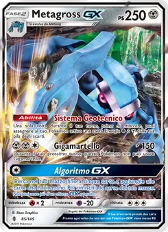 Carta Metagross GX dell'espansione Guardiani Nascenti, numero 85/145