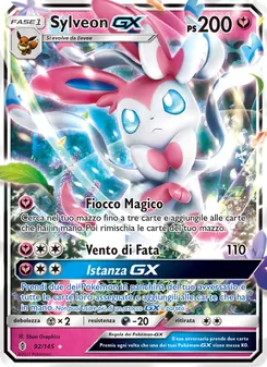 Carta Sylveon GX dell'espansione Guardiani Nascenti, numero 92/145