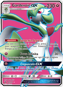 Carta Gardevoir GX dell'espansione Ombre Infuocate, numero 140/147