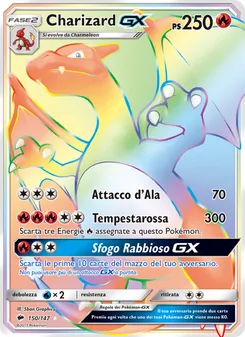Carta Charizard GX dell'espansione Ombre Infuocate, numero 150/147