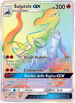 Carta Salazzle GX dell'espansione Ombre Infuocate, numero 151/147