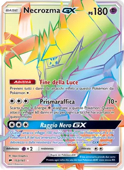 Carta Necrozma GX dell'espansione Ombre Infuocate, numero 153/147