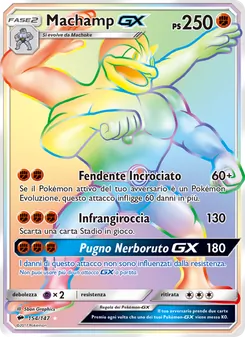 Carta Machamp GX dell'espansione Ombre Infuocate, numero 154/147