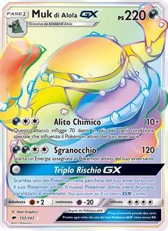 Carta Muk di Alola GX dell'espansione Ombre Infuocate, numero 157/147