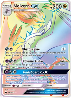 Carta Noivern GX dell'espansione Ombre Infuocate, numero 160/147