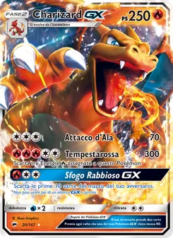 Carta Charizard GX dell'espansione Ombre Infuocate, numero 20/147