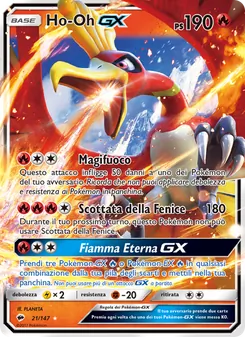 Carta Ho-Oh GX dell'espansione Ombre Infuocate, numero 21/147