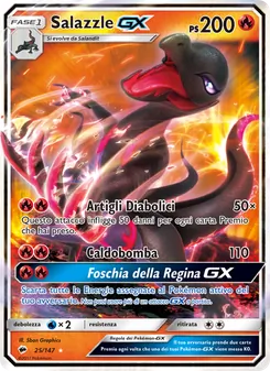 Carta Salazzle GX dell'espansione Ombre Infuocate, numero 25/147