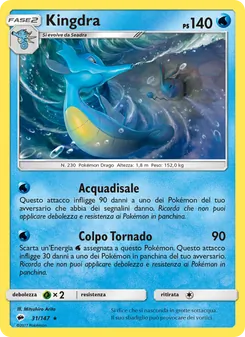 Carta Kingdra dell'espansione Ombre Infuocate, numero 31/147