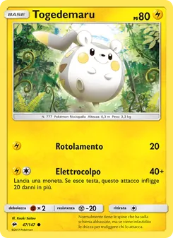 Carta Togedemaru dell'espansione Ombre Infuocate, numero 47/147