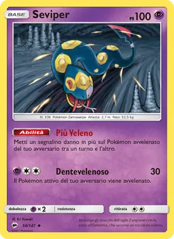 Carta Seviper dell'espansione Ombre Infuocate, numero 50/147
