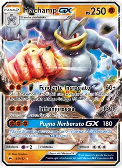 Carta Machamp GX dell'espansione Ombre Infuocate, numero 64/147