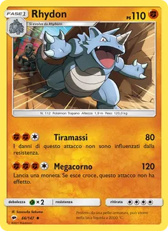 Carta Rhydon dell'espansione Ombre Infuocate, numero 66/147