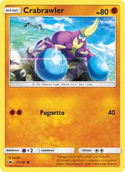 Carta Crabrawler dell'espansione Ombre Infuocate, numero 73/147