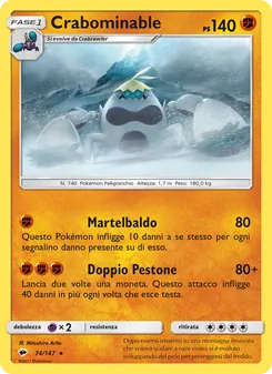 Carta Crabominable dell'espansione Ombre Infuocate, numero 74/147