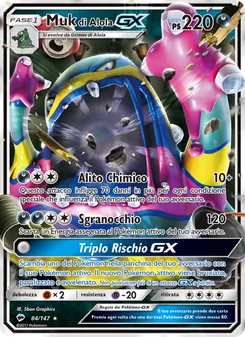 Carta Muk di Alola GX dell'espansione Ombre Infuocate, numero 84/147