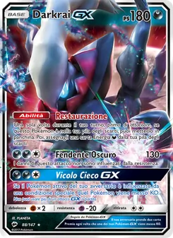 Carta Darkrai GX dell'espansione Ombre Infuocate, numero 88/147