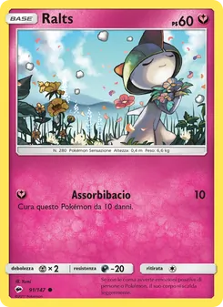 Carta Ralts dell'espansione Ombre Infuocate, numero 91/147