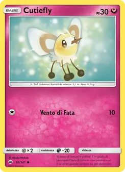 Carta Cutiefly dell'espansione Ombre Infuocate, numero 95/147