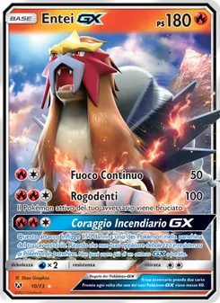 Carta Entei GX dell'espansione Leggende Iridescenti, numero 10/73