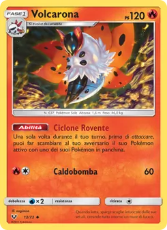 Carta Volcarona dell'espansione Leggende Iridescenti, numero 13/73
