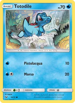 Carta Totodile dell'espansione Leggende Iridescenti, numero 18/73