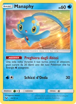 Carta Manaphy dell'espansione Leggende Iridescenti, numero 25/73