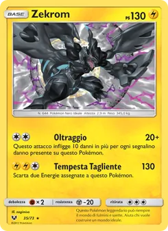 Carta Zekrom dell'espansione Leggende Iridescenti, numero 35/73